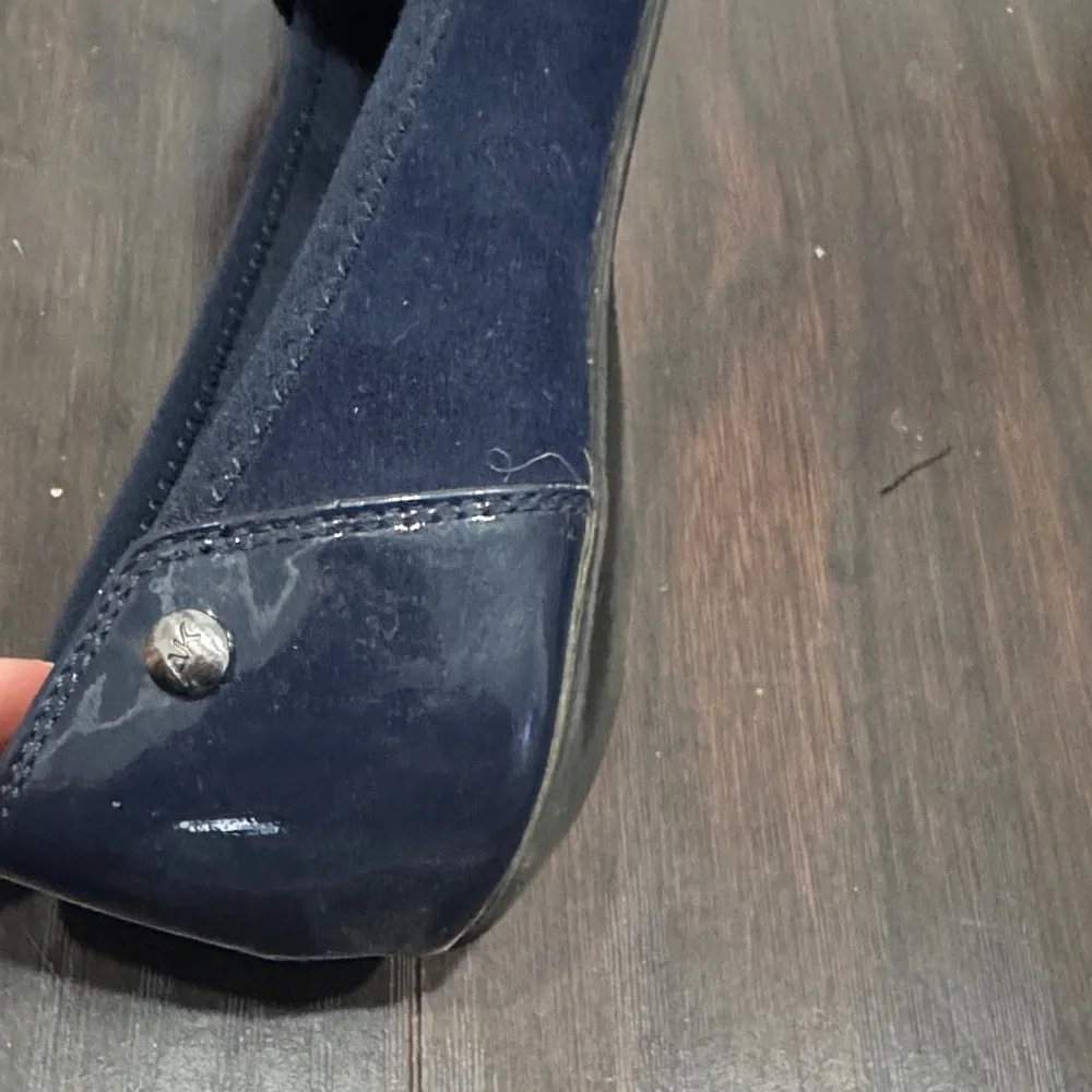 Anne Klein Navy Embellished Flats | Good Used Condition